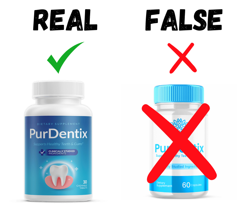 Real versus fake PurDentix comparison